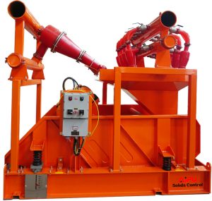 hydrocyclone (mud cleaner) working in drilling mud